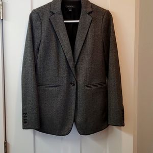 Ann Taylor Hutton Herringbone One Button Blazer